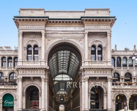 Milan, Gallery Vittorio Emanuele II in square of Duomo in Italy