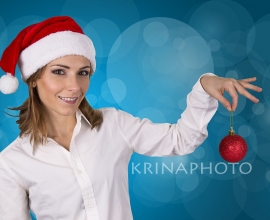 Model for Christmas advertising photo.